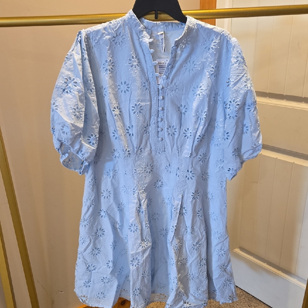 Torrid Blue Eyelet Dress